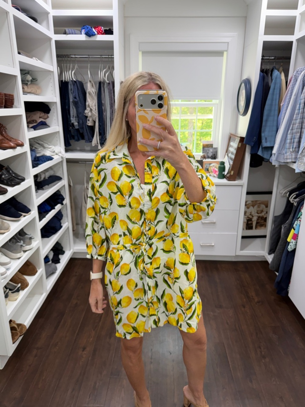 J Crew Yellow Lemon Print Tie-Waist Cover-Up S